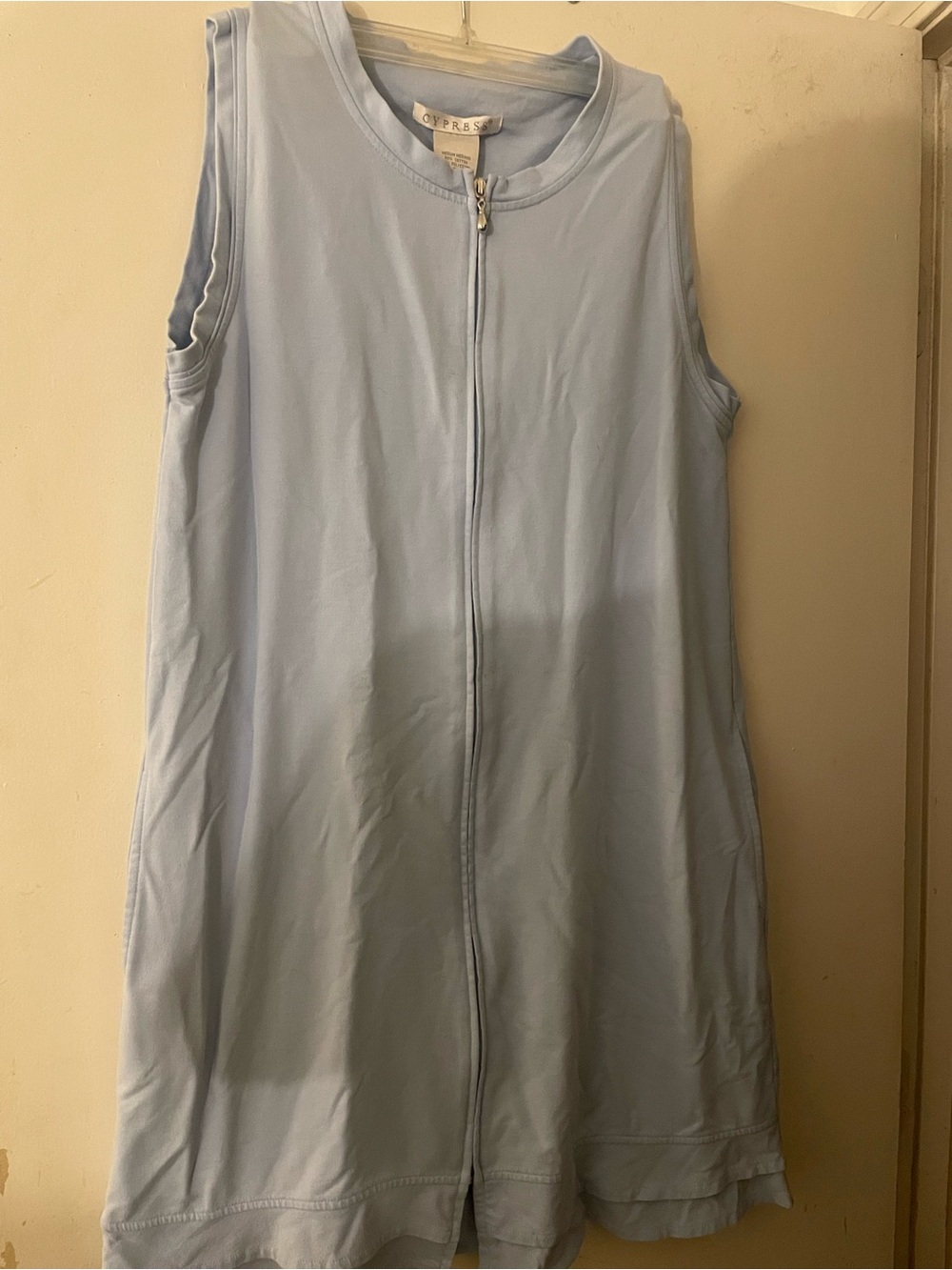 Light Blue Sleeveless Zip Front Dress